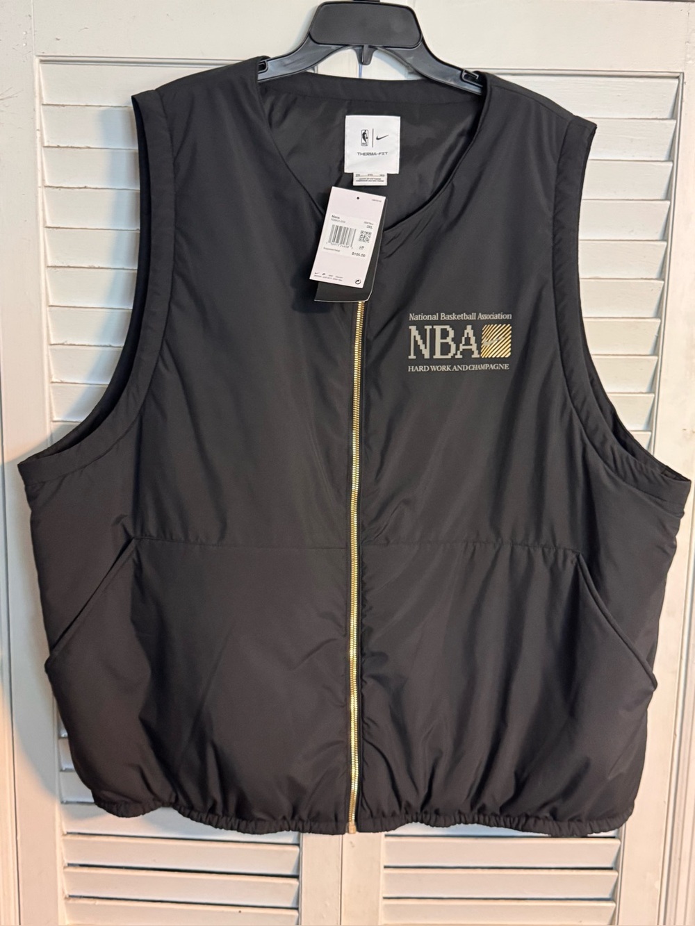 3XL Nike Therma-Fit NBA 31 Club Woven Vest Mens FD8451 010 Black New With Tags